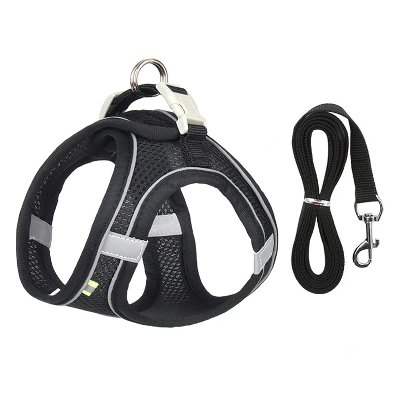 Adjustable Puppy Harness & Leash For Small Dog