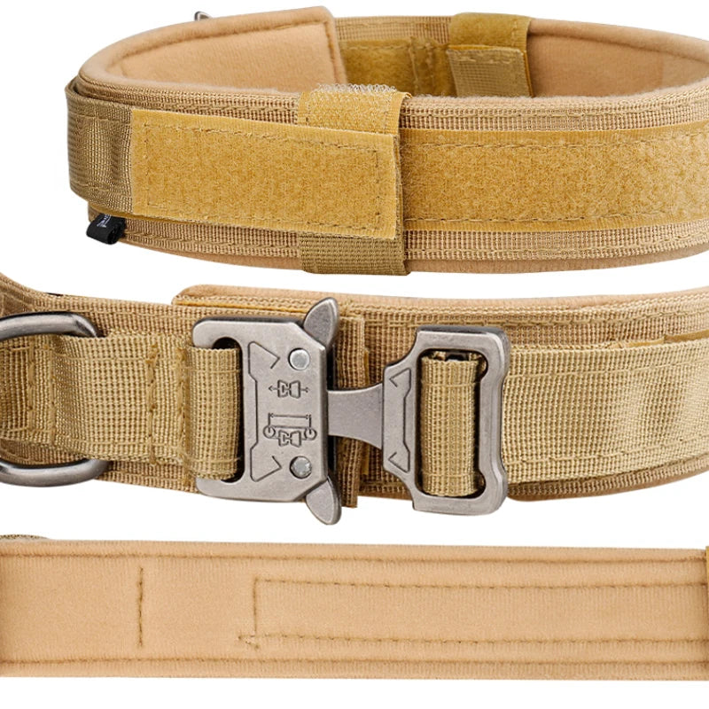 Outdoor Tactical Dog Collar with Metal Buckle