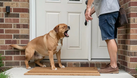 Dog suddenly aggressive toward visitor standing at front door