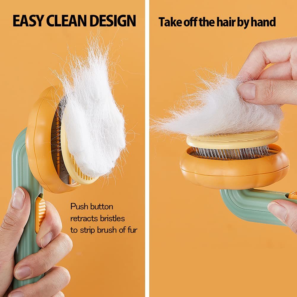 Pumpkin slicker brush for dog grooming - Doggo Nest