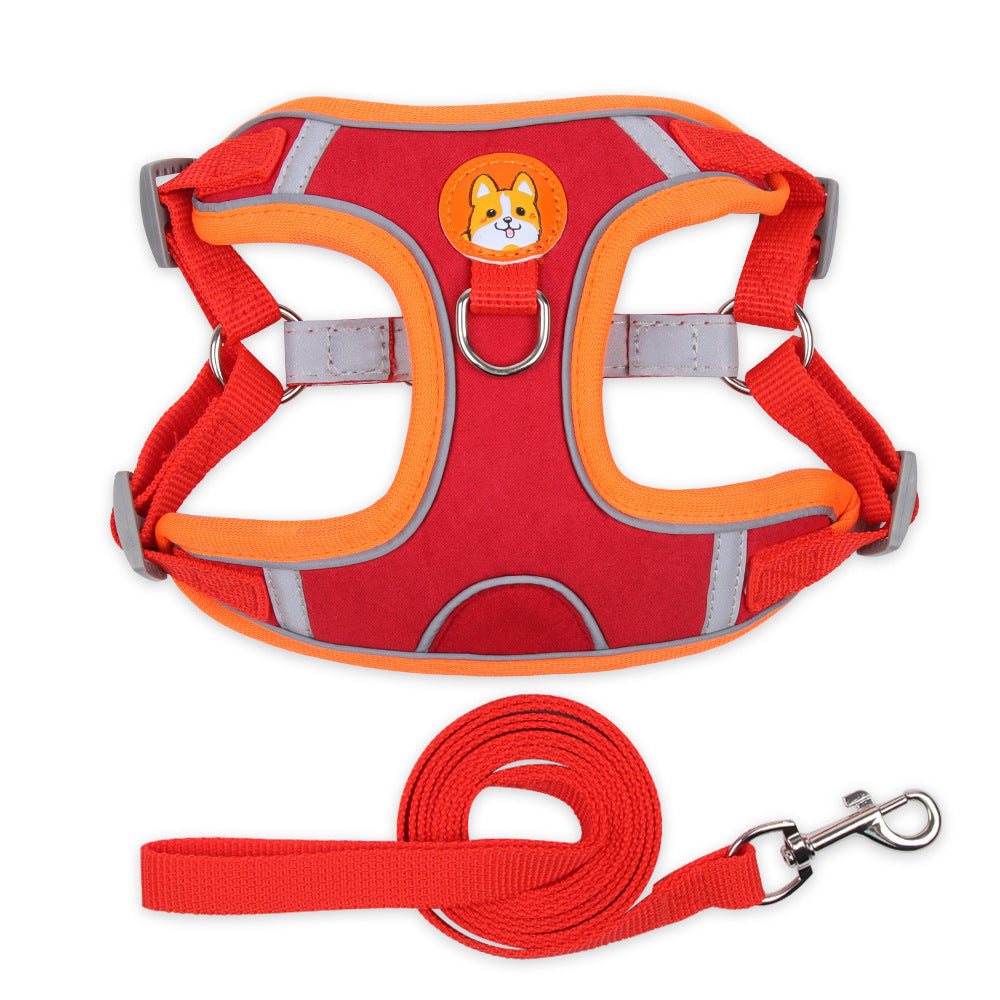 Reflective Soft Mesh Dog Harness with Leash