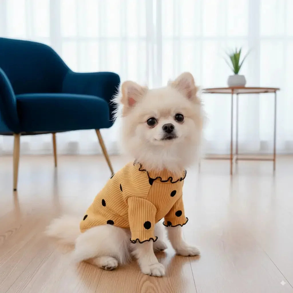 Polka Dot Turtleneck Dog Shirt - Doggo Nest