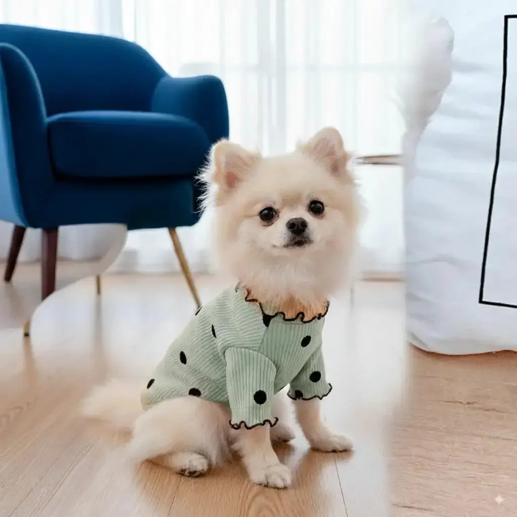 Polka Dot Turtleneck Dog Shirt - Doggo Nest