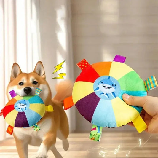 Rainbow Flying Saucer Dog Toy - Doggo Nest