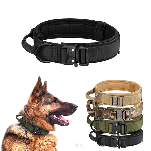 Outdoor Tactical Dog Collar with Metal Buckle