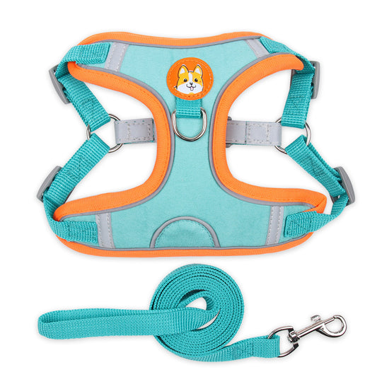 Reflective Soft Mesh Dog Harness with Leash