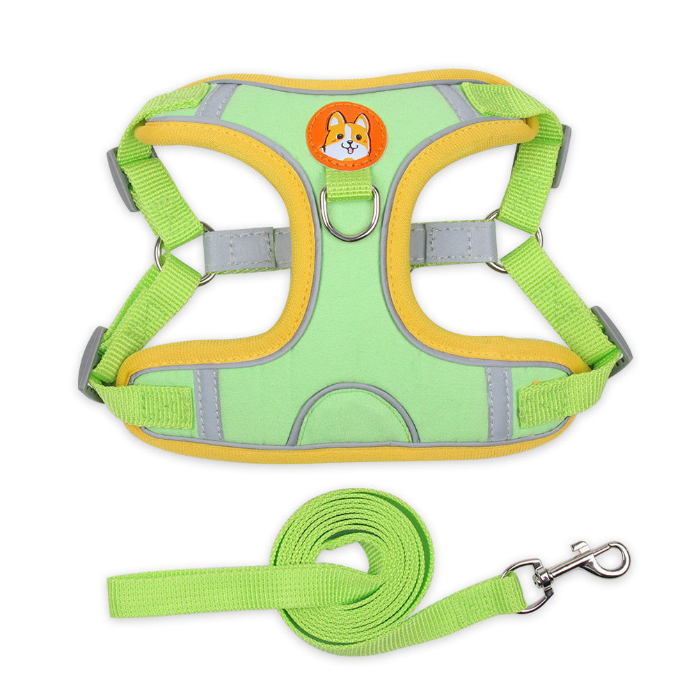 Reflective Soft Mesh Dog Harness with Leash